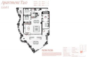 level 4 apartment floorplan 3 bedroom 2.5 bathroom