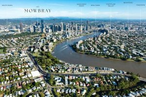 aerial view of the Brisbane river