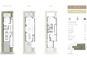 3 bedroom 3.5 bathroom townhouse floorplan type D1, lot 50