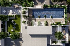 rooftop lounge, pool and garden